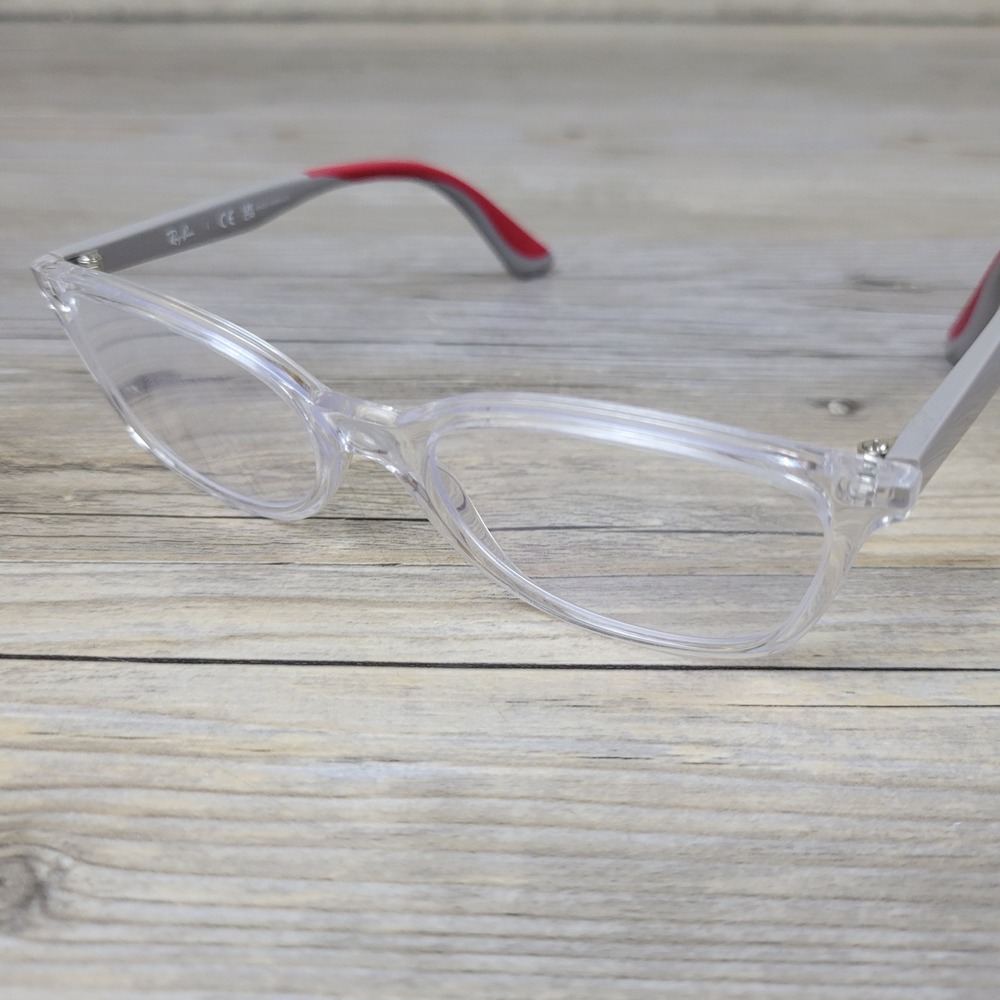 Ray-Ban Eyeglasses RB 1586 3832 Transparent Grey Red Cat Eye Kids 49-16-130